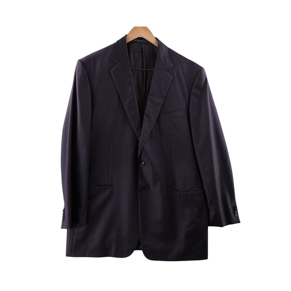 Ermenegildo Zegna Rochester‎ Big Tall Mens Dark Gray Wool Suit Jacket Blazer 46L